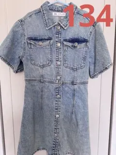 ZARA キッズ　デニムワンピース　サイズ9 134cm 半袖　130 ザラ