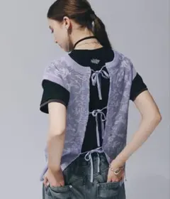 HARE 2way ダマスク柄ノースリーブニットのサムネイル