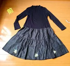 PINKHOUSE ピンクハウス 花柄刺繍カットソーワンピ　黒