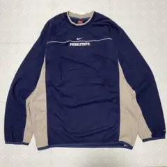 90s NIKE フリース スウェット 刺繍ロゴ ネイビー カレッジ