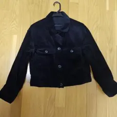 GU コーデュロイジャケット 黒 コーデュロイ クロップドジャケット