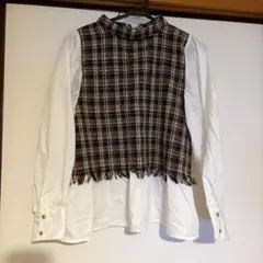 OLIVE des OLIVE ツイードドッキングブラウス Fサイズのサムネイル