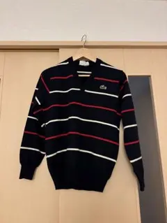 CHEMISE LACOSTE Vネック ボーダーニット
