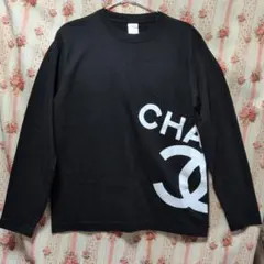 ロゴプリント 長袖Tシャツ ブラック