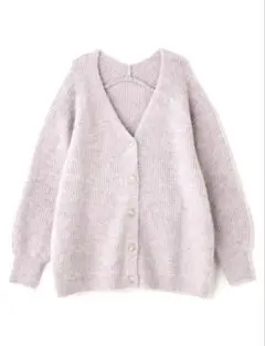 NATURAL BEAUTY BASICシャギーメランジボクシーカーディガン M