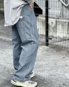 Java ワイドレッグデニムパンツ ダークブルー