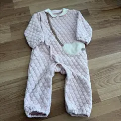 kid's zoo ピンク キルティングロンパース 80㎝