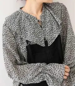 美品✨定価１.２万❤️　スローブイエナ　フリルカラーブラウス【手洗い可能】◆