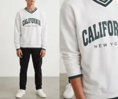 SHEIN CALIFORNIA NEW YORKロゴトレーナー ホワイト150