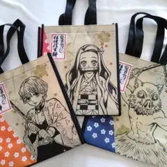 ★鬼滅の刃★信玄餅コラボ 不織布トートバッグ3枚 レア 非売品
