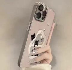 iPhone 16Pro対応 スマホケース 全面保護 耐衝撃 可愛い ミラー付き