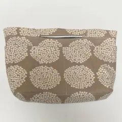 ハンドメイド バッグインバッグ 花柄 ベージュ 持ち手付き