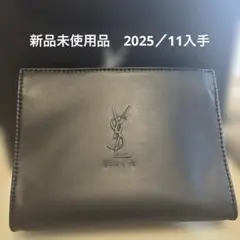 YSL ブラックレザー調ミニポーチ　ノベルティポーチ