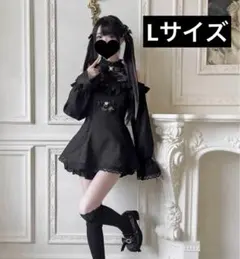 美品タグ付き】袖付きキャバドレス/シアースリーブジップミニドレス/L