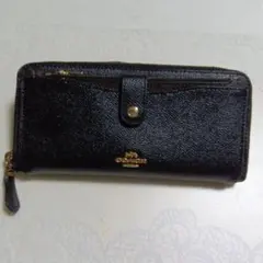 ✨️COACH コーチ レザー ラウンドファスナー 長財布 ✤ ポーチ付