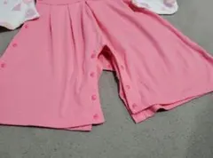 袴風 ロンパース ベビー服 ピンク 花柄