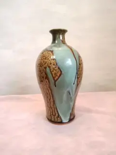 【逸品】陶芸 花瓶 釉薬 陶器 一輪挿し 伝統工芸