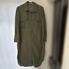 レトロガール シャツワンピース カーキ