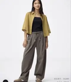 GU バレルレッグプルオンパンツ オリーブ