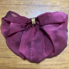 髪留め　バレッタ　袋付き　シニヨン　赤