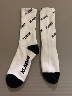 XLARGE ロゴ ソックス 靴下 ホワイト ブラックのサムネイル