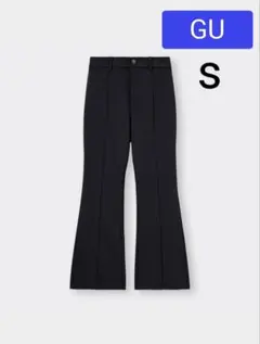 GU ポケット付き カットソーカラーフレアパンツ ブラック Sサイズ