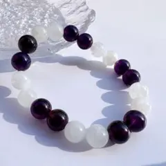 天然石ブレスレット アメジスト×ムーンストーン パワーストーン