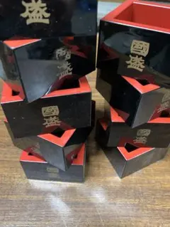 日本の木製升 黒赤セット - メルカリ