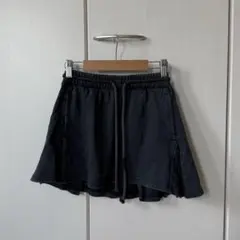 ZARA スウェット素材 フレアミニスカート ブラックのサムネイル