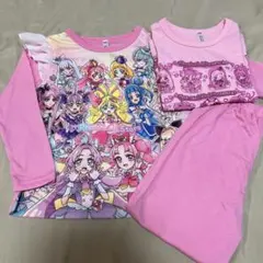 名探偵プリキュア 光るパジャマ 2TOPSパジャマ 100cm 新品 長袖 半袖