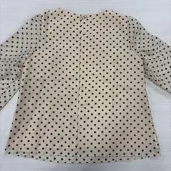 ドット柄 シフォン 長袖ブラウス パール調ボタンのサムネイル