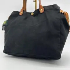 【良品】イルビゾンテ トートバッグ 巾着 キャンバス 黒 イタリア ユニセックス