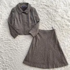 M's GRACY シルク混　セットアップ　ツイード　上下　大きいサイズ　日本製