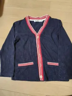 ネイビー ストライプ カーディガン