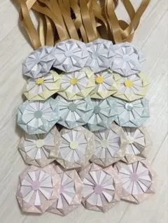 【紐付き】くすみカラー折り紙メダル 5色セット (20個)
