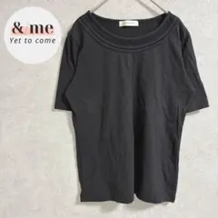 ゴールデンベア　半袖Tシャツ　首元レース　ブラック　コットン100% ロゴ刺繍のサムネイル
