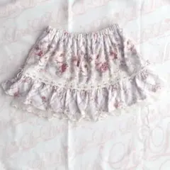 LIZLISA スカパン　起毛　パープル　花柄　チェック柄