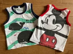 70 80 タンク　男の子肌着ミッキー　ランニング　ノースリーブ