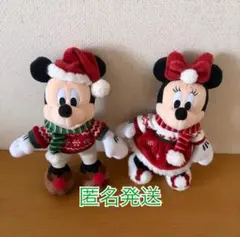 ディズニー 2024 クリスマス ぬいぐるみバッチ ミッキー ミニー ぬいば