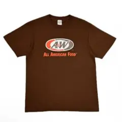 A&W ロゴ Tシャツ ブラウン