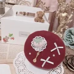 【MDDサイズ】ショートケーキみたいなベレー帽￤ボルドー