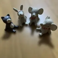 ノーティアニマルマスコット　ミニチュア　くま　ねこ　うさぎ