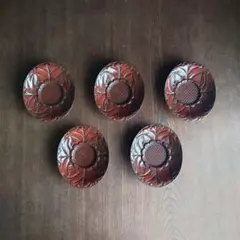 美品】秀衡塗 翁知屋 椿文様 6寸 銘々皿／菓子皿 5客 - メルカリ