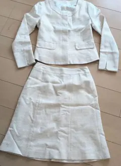 11AR ベージュ ノーカラー スーツセット