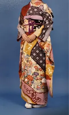卒業式、結婚式、成人式に！正絹 美品 絞り 高級 振袖 フルセット