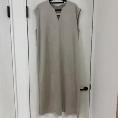 Rafnaf ノースリーブ ロングワンピース ベージュ コーディロイ しまむら