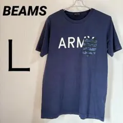 BEAMS HEART ARMYプリント迷彩ポケットTシャツ Ｌ　ミリタリー