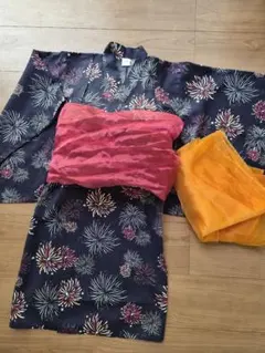 devirock 花火模様 セパレート浴衣 帯2本付き　ワンピース