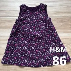 H&M リボン柄 コーデュロイ ワンピース ノースリーブ 86cmのサムネイル