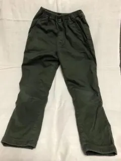 UNIQLO 暖パンツ 裏起毛　カーキ色　ウエストゴム調整可能　サイズ140